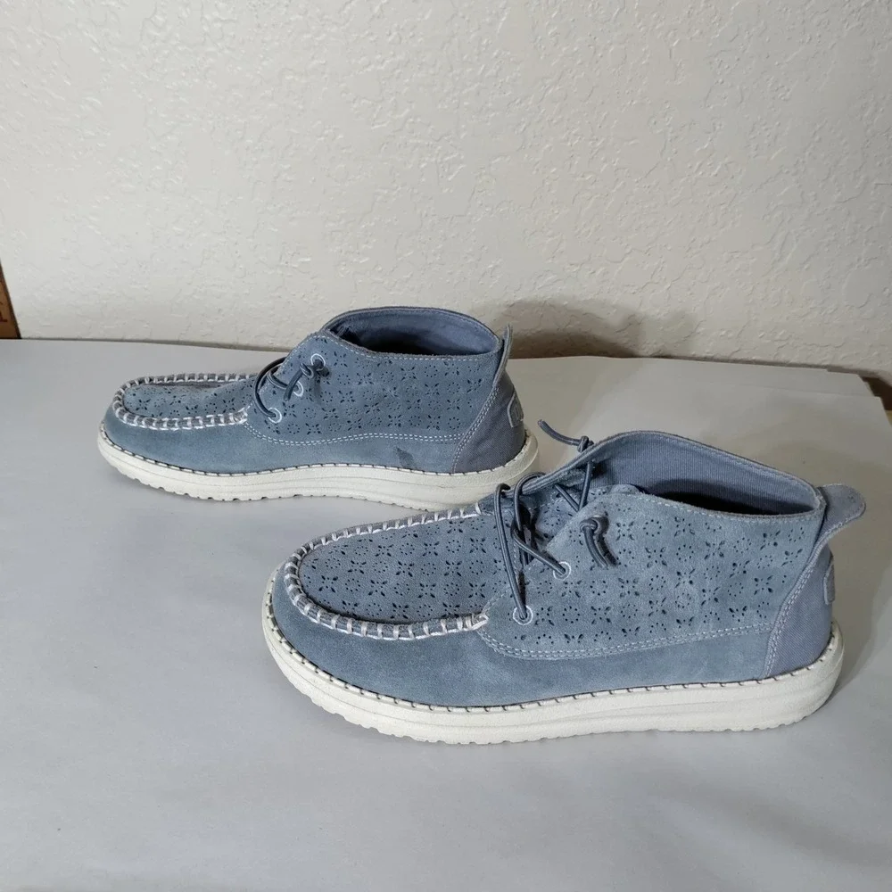 Hey Dude Wendy Mid Suede Boho Grey Chukka Boots 40942-030 Womens 6